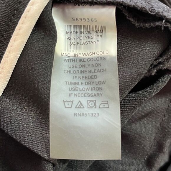 Vince Camuto Womens Pants 4P Black Crepe Ankle Petite Straight Leg Work Trousers - Picture 5 of 11